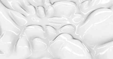 Liquid abstract white background. Smooth glossy texture 3D rendering l Stock Illustration