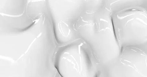 Liquid abstract white background. Smooth glossy texture 3D rendering . 3D ill Stock Illustration