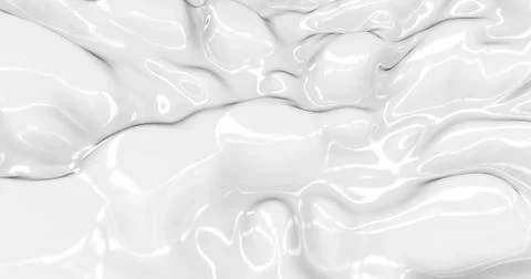 Liquid abstract white background. Smooth glossy texture 3D rendering 3D illus Stock Illustration