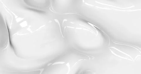 Liquid abstract white background. Smooth glossy texture 3D rendering . 3D ill Stock Illustration