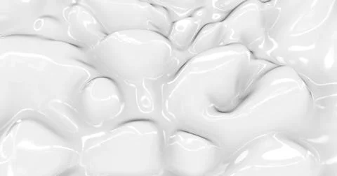 Liquid abstract white background. Smooth glossy texture 3D rendering 3D illus Stock Illustration