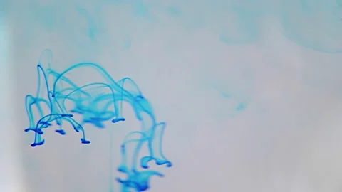 Liquid abstractions, the dissolution of blue paint in water, Slow motion, 4k Stock-Footage 172080628
