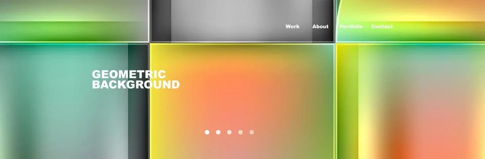 Liquid amber drink in rectangular glass squares on geometric background Stock Illustration