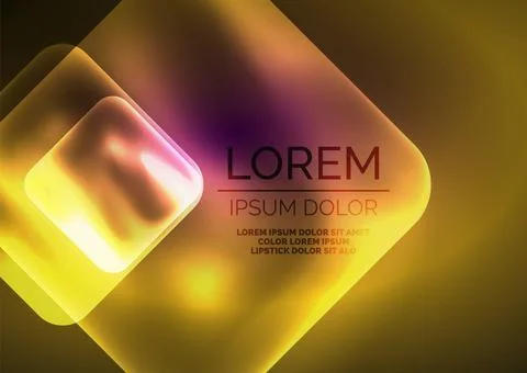 Liquid Amber Solution in Glowing Container on Yellow and Purple Background Illustrazione stock