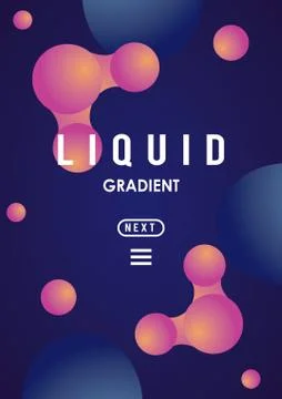 Liquid and waves colorful gradient banner Illustrazione stock