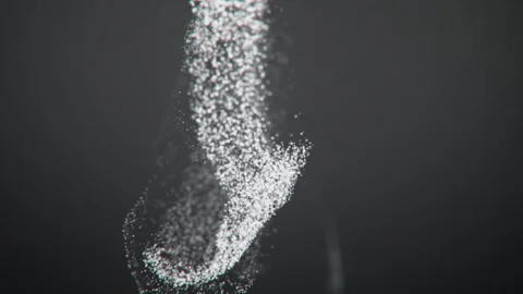 Liquid animation backdrop with white particles dropping from top. Video stock 310563725