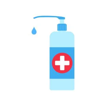 Liquid antiseptic icon. Vector illustration on withe background. Isolated. Illustrazione stock