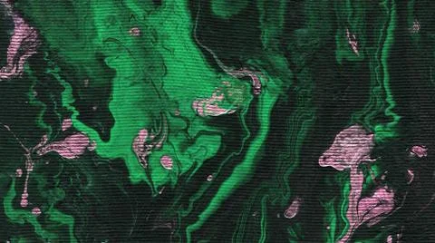 Liquid art. Abstract green-pink background with hand-painted marble texture. Illustrazione stock
