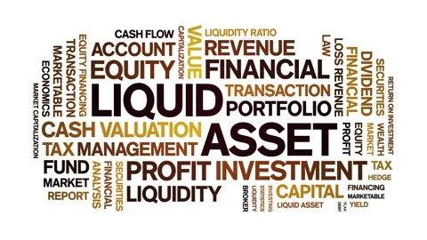 Liquid Asset animated word cloud,animation tag kinetic typography seamless loop Stock Footage 310467744