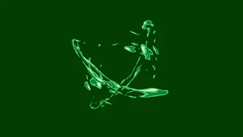 Liquid atomic motion with green screen background Stock Footage 124060059