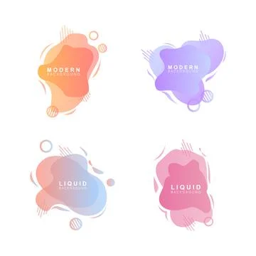 Liquid Background, Gradient Bubble Vector, Logo Template Banner And Abstrac.. Stock Illustration