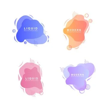 Liquid Background, Gradient Bubble Vector, Logo Template Banner And Abstrac.. Ilustración de archivo