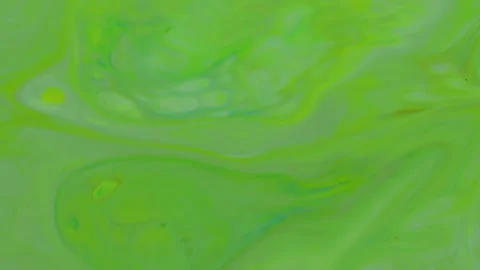 Liquid Background with Green Paint Spots Moving Chaotically, Fluid Art Stock Footage 308789610
