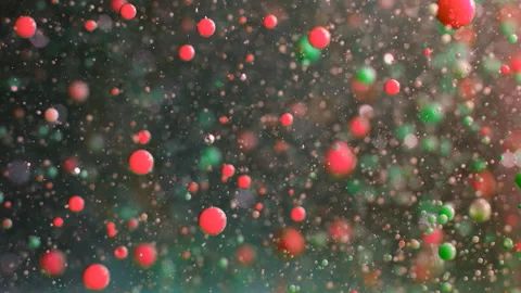 Liquid background. Macro shot of various air bubbles. Stock Footage 146738045