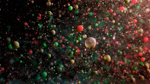 Liquid background. Macro shot of various air bubbles. Stock Footage 146740363