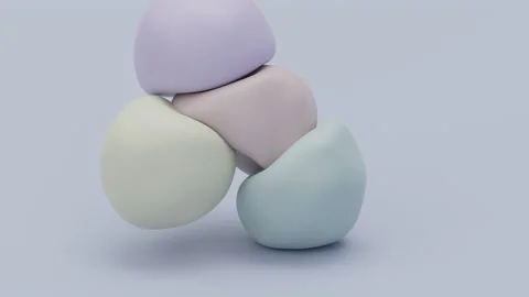 Liquid balls levitation. Morphing spheres in smooth movement. Stock Footage 131212380