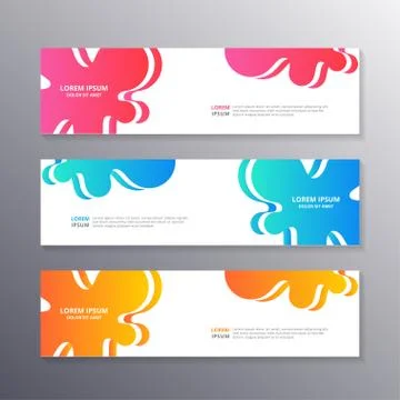 Liquid Banner Template, Modern Design Background, Dynamic Fluid Gradient Stock Illustration