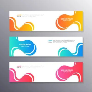 Liquid Banner Template, Modern Design Background, Dynamic Fluid Gradient Stock Illustration