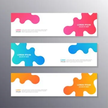 Liquid Banner Template, Modern Design Background, Dynamic Fluid Gradient Illustrazione stock