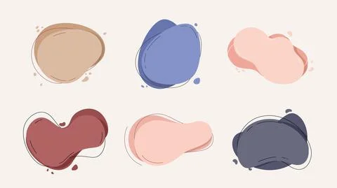 Liquid basic shapes. Labels stickers template, decorative pastel colors modern Ilustración de archivo