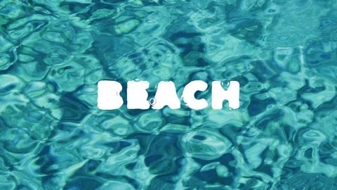 Liquid Beach Text Reveal with Water Texture Video stock 102477149