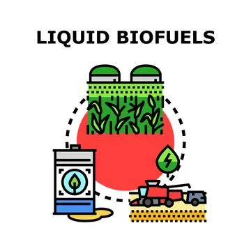 Liquid biofuels production process vector icon concept Stock Illustration