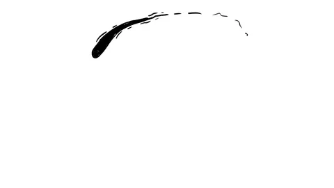 Liquid black ink blob shape flies. 2d animation. Stock Footage 110744977