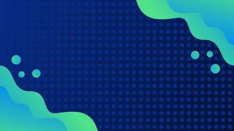 Liquid blue abstract with halftone dots ornament Stock Illustration