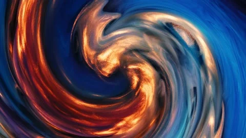 Liquid Blue and orange marble texture. Marble ink colorful. Fluid art Abstract Stock Footage 143452022