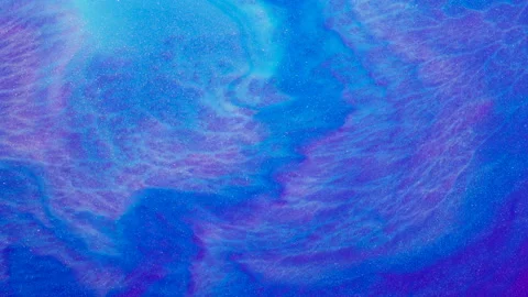 Liquid Blue And Purple Paint Stock Footage 206690342