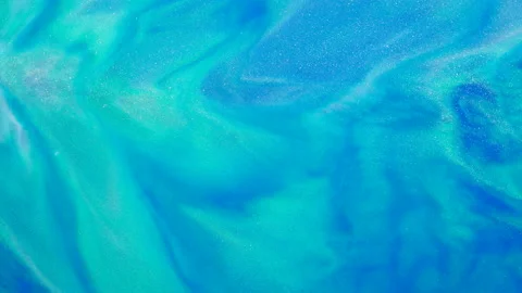 Liquid Blue And Turquoise Paint Stock Footage 206676688