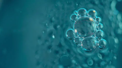 Liquid with blue bubbles Stock Footage 35660505