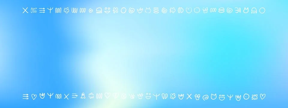 Liquid blue gradient background with white abstract icons in cold light tones. イラスト素材