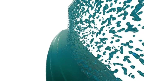 Liquid like blue juice falling on white surface or screen. Use for background or Stock Footage