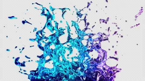 Liquid Blue Splash Alpha Channel Stock Footage 149577818