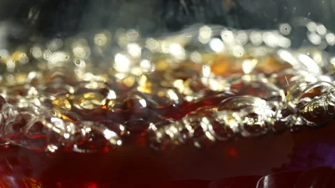 Liquid boils in a laboratory flask. Do drugs in the lab. Slow motion Video stock 247287755