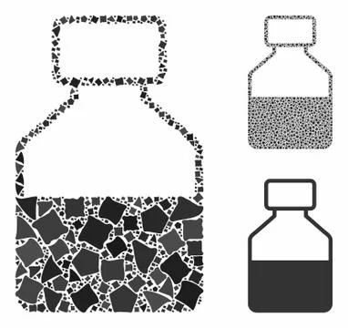Liquid bottle Composition Icon of Rough Parts Stock Illustration