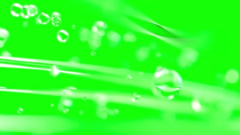 Liquid bubble selective focus animation move through on green screen. Video stock 302879131