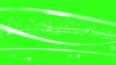Liquid bubble selective focus animation move through on green screen. Stock Footage 302880131