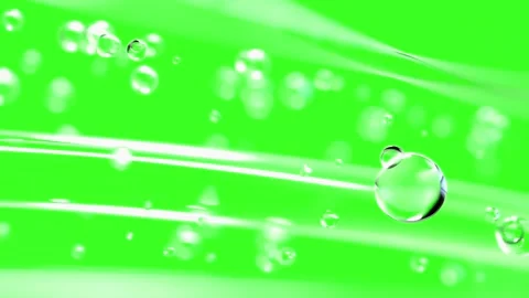 Liquid bubble selective focus animation move through on green screen. Stock Footage 302880161