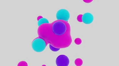 Liquid bubbles. Color abstraction. 3D rendering. Stock-Illustration