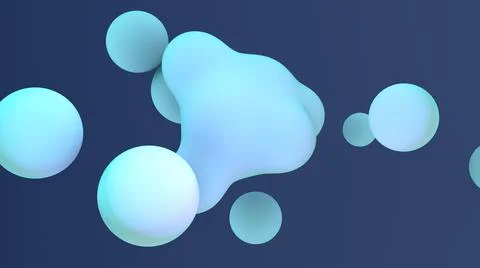 Liquid bubbles. Color abstraction. 3D rendering. Stock-Illustration
