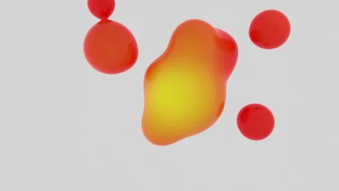 Liquid bubbles rotate and flow into each other. 3D-render. Stock-Footage 150212029