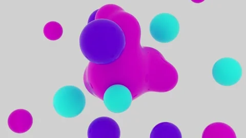 Liquid bubbles rotate and flow into each other. 3D-render. Stock-Footage 150212136