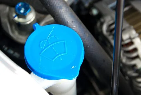 Liquid caps inside a car engine 스톡 사진