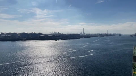 Liquid Cargo Tanker Ship Transporting Petrochemicals Through the Rotterdam Port Stock Footage 310089317