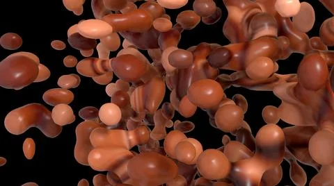 LIquid choco drops close up view isolated on black Stock Illustration
