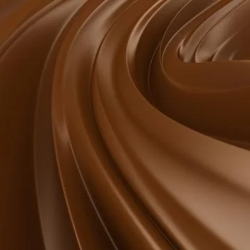 Liquid chocolate background. choco wave swirl. clean detailed tasty render. Stock Illustration