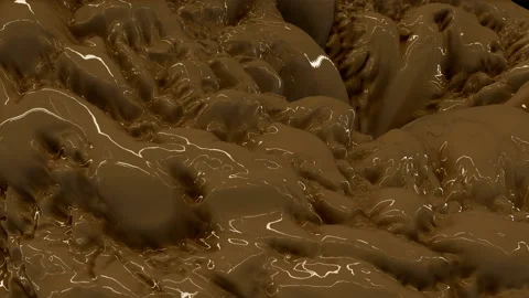 Liquid chocolate boils with reflection Stock Footage 162552051