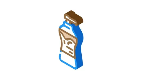 Liquid chocolate candy food isometric icon animation Stock Footage 327294601